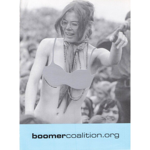 2004 Boomer Coalition scratch off bra woman Pfizer CVD Henry Winkler Print Ad - Picture 1 of 2